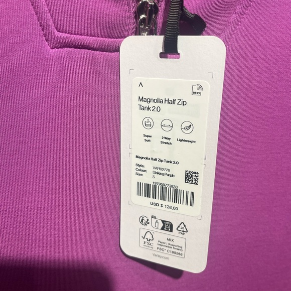 NWT Varley Magnolia 2.0 Tank. DoubleSoft. Color: striking purple. Size small - Picture 3 of 5